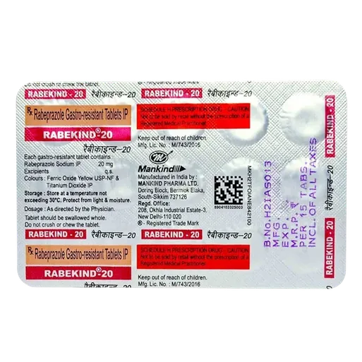 rabekind 20mg tablet 15's